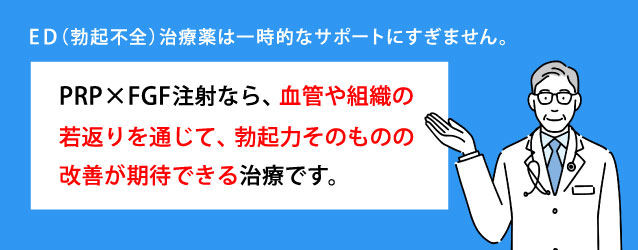 その場しのぎのED治療から根本改善へ